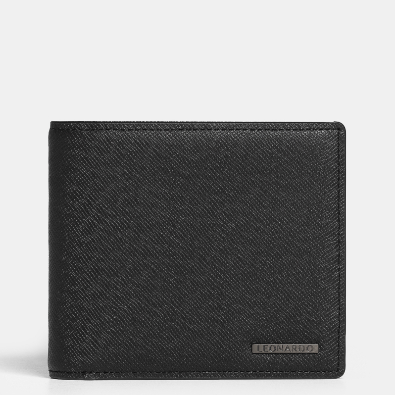 Ví da nam Leonardo Ví Mercury dáng ngang Da Taiga cao cấp chống thấm bền mềm dùng hằng ngày làm quà tặng