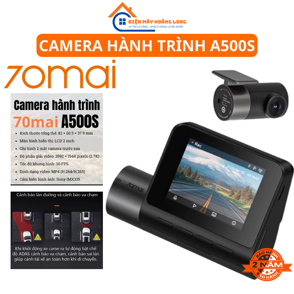 Camera Hành Trình 70mai Pro Plus+ A500S Ghi Hình 2 mắt quay trước sau 2.7K Bản Quốc Tế Chính Hãng