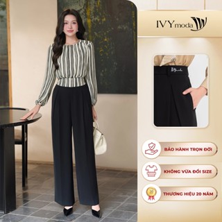  Quần tây nữ ống suông Tuytsi quần tây nữ lưng cao IVY moda MS 22T0282 