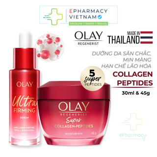  Bộ Đôi Kem Dưỡng OLAY Super Collagen Peptides 45g & Serum OLAY Ultra Firming 30ml Giúp Da Săn Chắc 