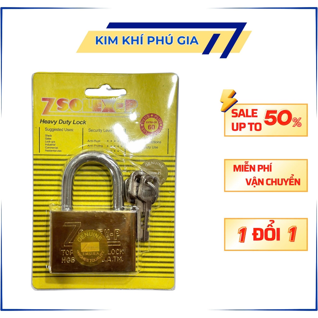 Ổ khóa cửa ZSOLEX (loại không bấm tránh quên chìa khóa) 4 chìa khóa kích cỡ 30mm,40mm,50mm,60mm rẻ đ