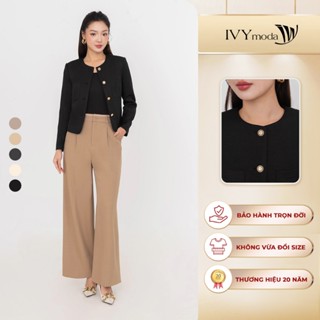  Áo khoác Twill dáng lửng áo khoác nữ công sở dạo phố IVY moda MS 67T0224 