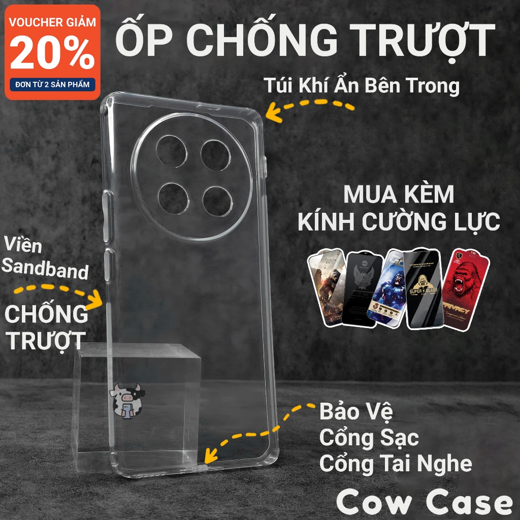 Ốp lưng Honor X9c, X9c Smart Cow case chống trơn trượt | Ốp điện thoại Honor dẻo bảo vệ camera đt to