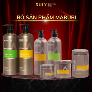  Cặp dầu gội dầu xả Marubi keratin collagen 1000ml siêu mượt dành cho cả nam và nữ mềm mượt tóc 