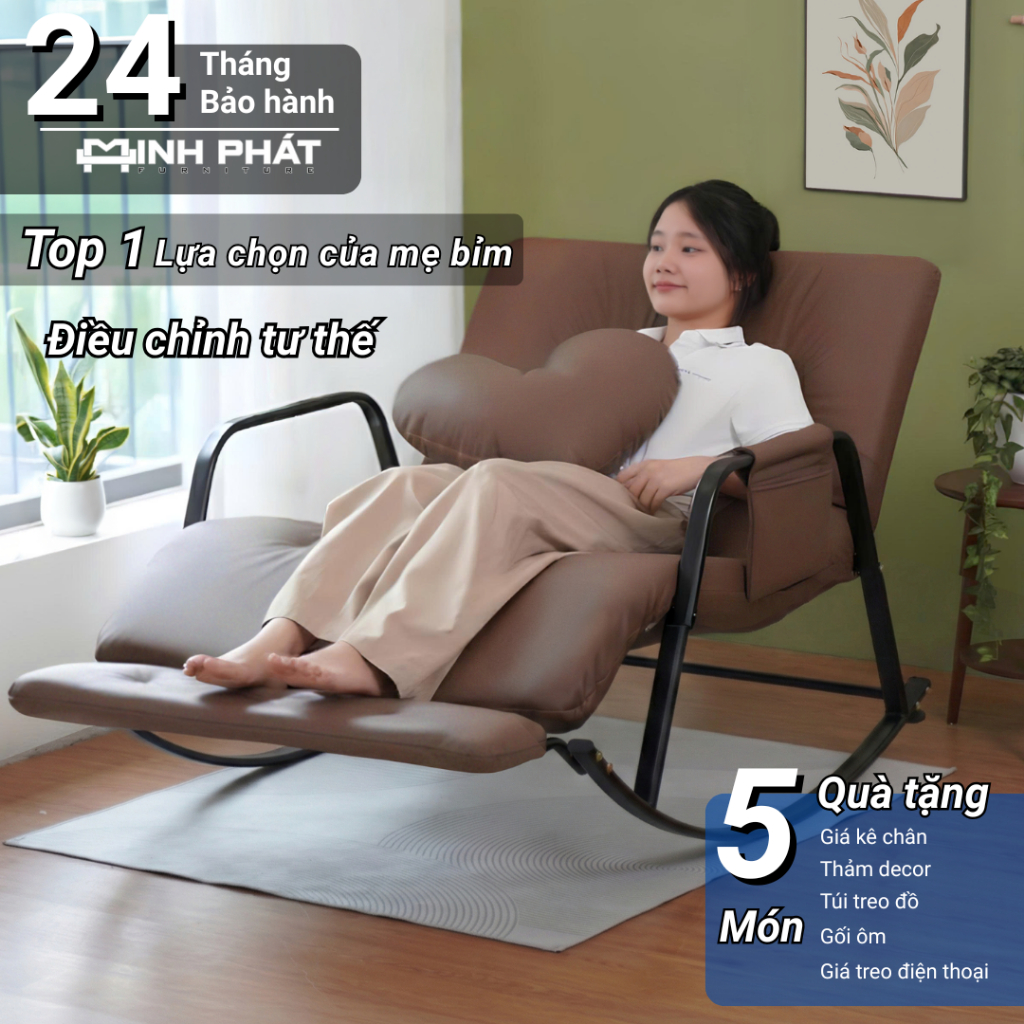 Ghế Bập Bênh Minh Phát 5 nấc điều chỉnh, ghế thư giãn, ghế đọc sách, Minh Phát Furniture