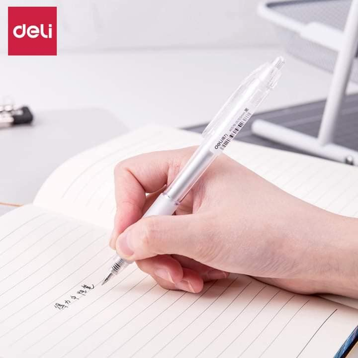 (Deli) Hộp 12 Bút Gel A575 0.5mm Màu Xanh Đỏ Đen Bút Mực Học Sinh Siêu Trơn