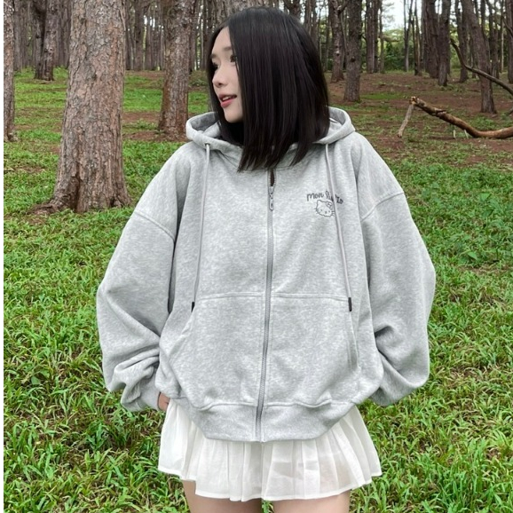 Áo Khoác Hoodie Zip Thu Đông Mon Studio THÊU NỔI 3D MÈO Vải Nỉ Ép, Form Boxy Unisex Nam Nữ Đều Mặc Được, Có Túi Trong | BigBuy360 - bigbuy360.vn