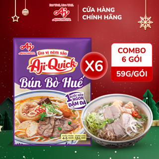  Combo 6 Gói Gia Vị Nêm Sẵn Aji-Quick® Bún Bò Huế 59g Gói 