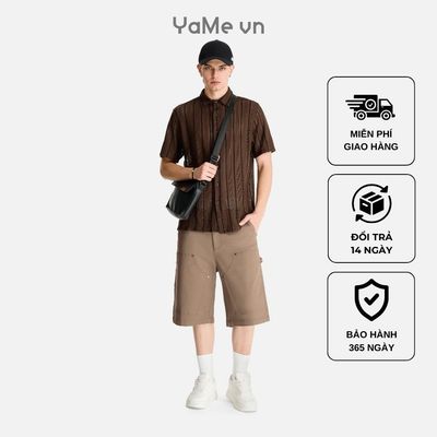 Áo Sơ Mi Nam Tay Ngắn Kẻ Sọc Vải IceVibes™ The No Style 144 Dáng Vừa Vặn F3 23836 |YaMe|