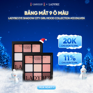   MÀU 03  Bảng phấn mắt 9 ô LADYBIZ tông ENLIVEN  Eye Shadow City Girl Mood màu nhũ mờ chính hãng Hàn Quốc - CAMIHOUSE 