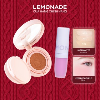  Combo Lemonade Phấn nước Supermatte Cushion 15g & Má kem mịn lì thuần chay Perfect Couple Blush 8.5g 