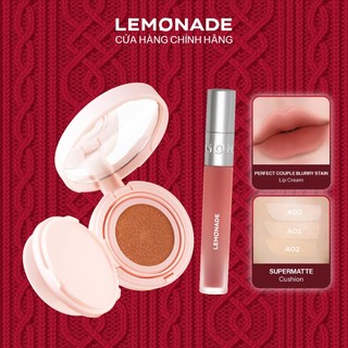  Combo Son bùn ẩm Lemonade Perfect Couple Blurry Stain Lip Cream 3,5g và Phấn nước Lemonade Supermatte Cushion 15g 