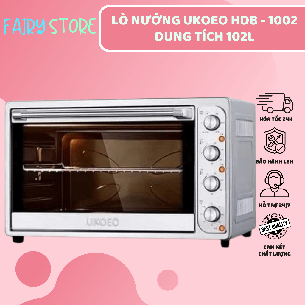 Lò Nướng Đối Lưu UKOEO HDB - 1002 Dung Tích 102L Phù Hợp Với Hộ Kinh Doanh- BH 12 THÁNG