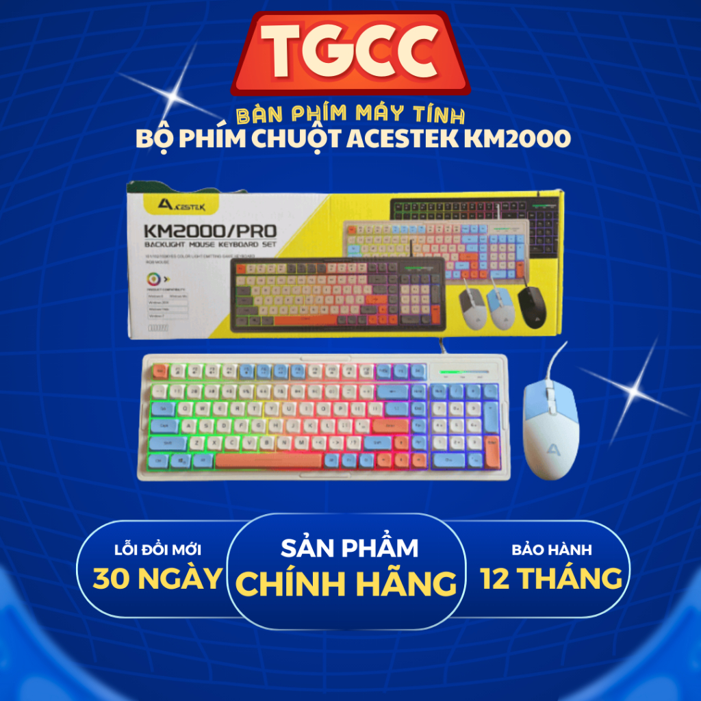 Bộ phím chuột máy tính Acestek KM2000  Pro - Hàng New