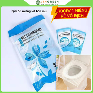  Combo 50 miếng lót bồn cầu vệ sinh công cộng dùng 1 lần chống thấm nước miếng lót tự phân hủy 