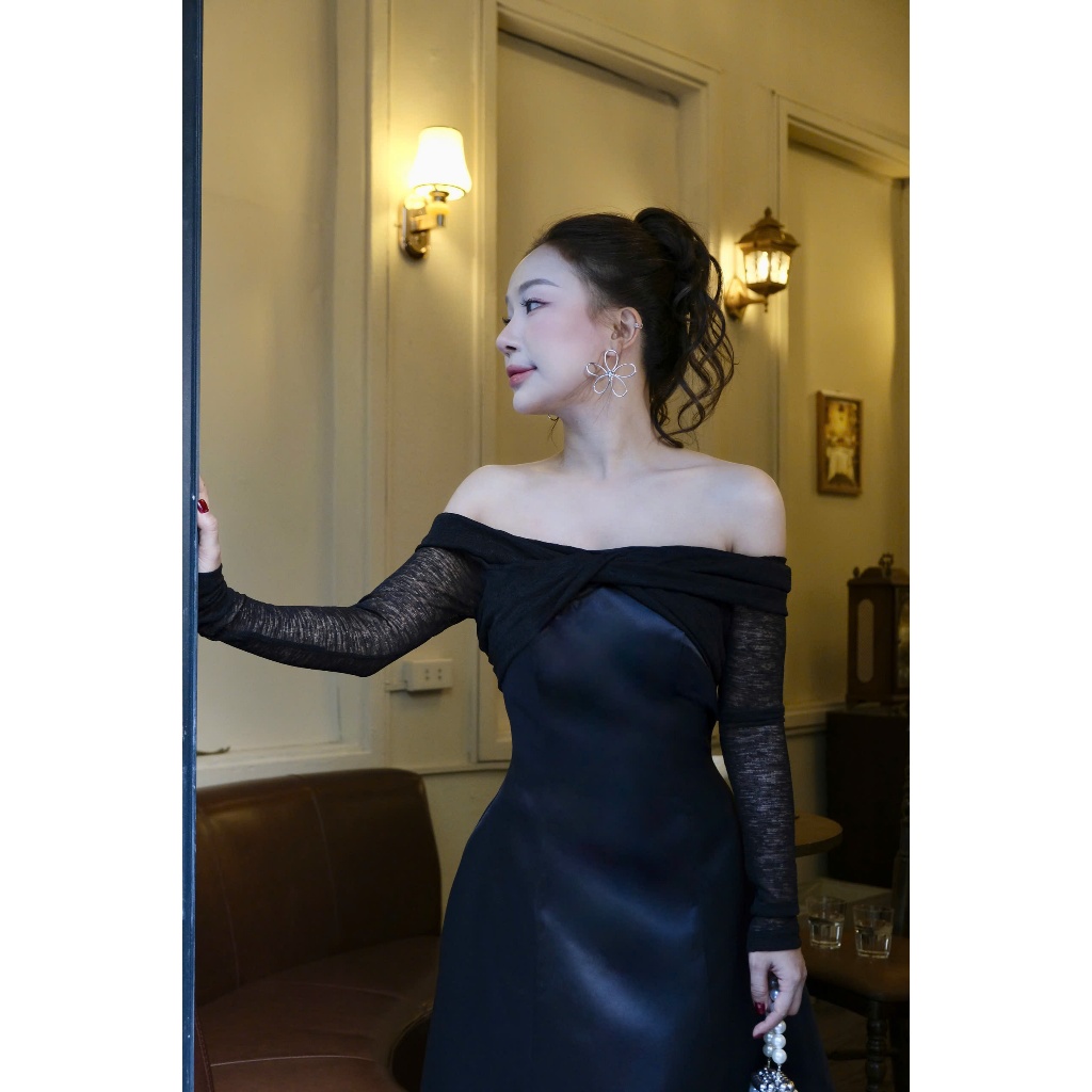 Váy Tafra Trễ Vai Dáng Xòe – Phối Thun Co Giãn, Tùng 7 Mảnh, 2 Lớp Chiết Eo Che Khuyết Điểm MioLady | BigBuy360 - bigbuy360.vn