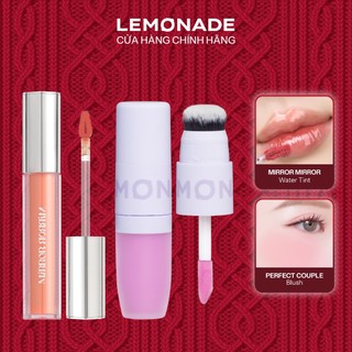  Combo LEMONADE 01 Son Tint Bóng Mirror Mirror Water Tint 4g & 01 Má Kem Mịn Lì Thuần Chay Perfect Couple 8.5g 