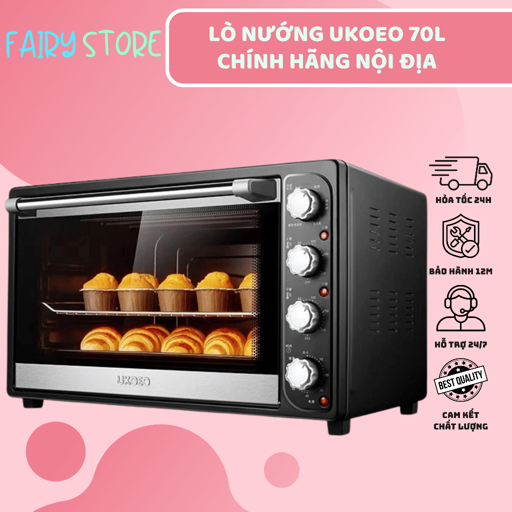 Lò Nướng Đối Lưu UKOEO 70L Chính Hãng Nội Địa Tặng Kèm Ổ Chuyển Đổi 2 Chân - Bảo Hành 12 Tháng