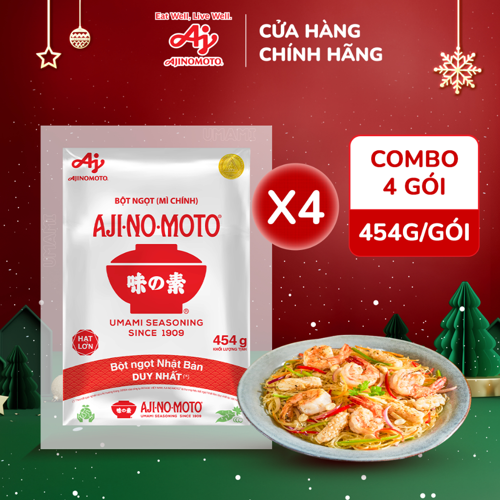  Combo 4 Gói Bột Ngọt AJI-NO-MOTO® 454g Gói 