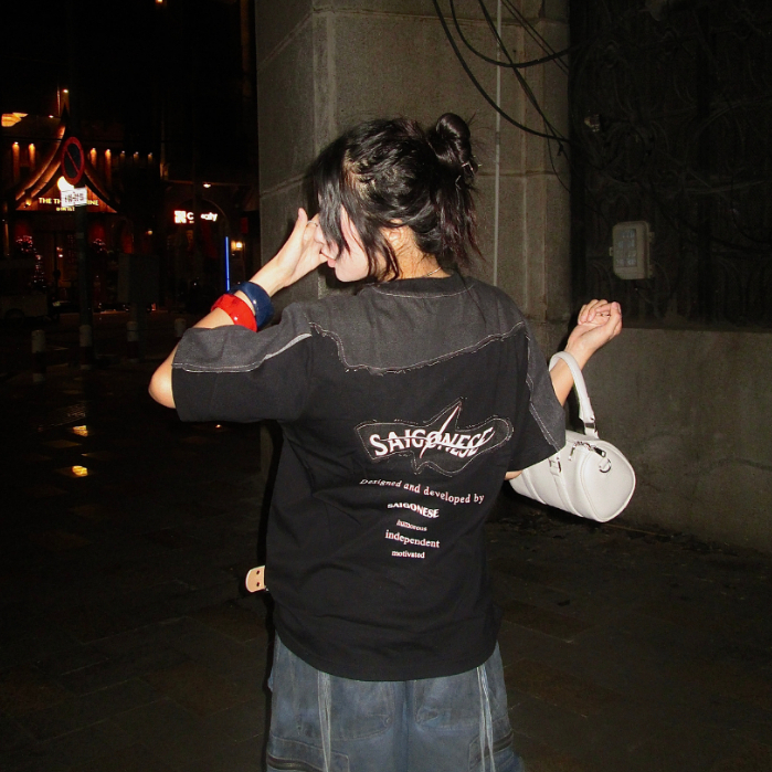 Áo Thun Unisex SAIGONESE Vải Cotton Phối Jean Denim Hoạ Tiết Shuriken Form Rộng Unisex Nam Nữ AT08SG | BigBuy360 - bigbuy360.vn