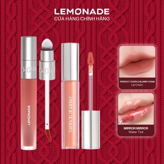  Combo Son bùn ẩm Lemonade Perfect Couple Blurry Stain Lip Cream 3,5g và Son tint bóng Mirror Mirror Water Tint 4g 