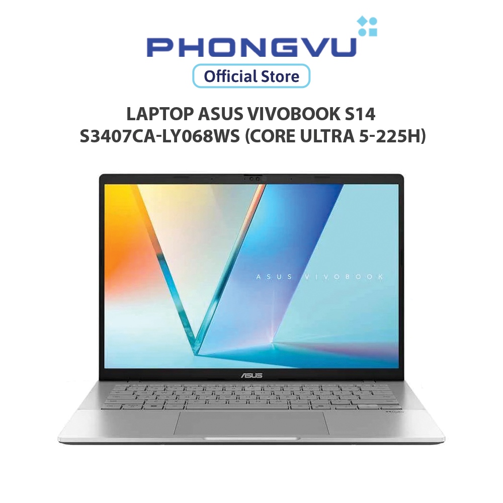 Laptop Asus Vivobook S14 S3407CA-LY068WS (Core Ultra 5-225H) (Bạc) - Bảo hành 24 tháng