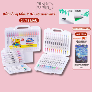   Tặng Sổ Đơn 0Đ  Bút Viết Calligraphy 24 48 Màu CLASSMATE 2 Đầu Ngòi Brush Fine Viết Bullet Jounal Trang Trí Sổ 