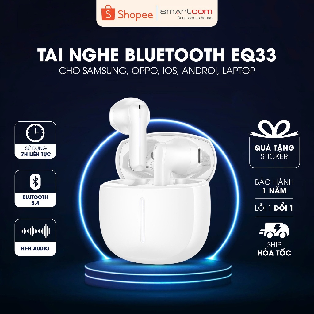 Tai nghe Bluetooth Hoco EQ33 / EQ34 plus phiên bản cải tiến nhất, tai nghe nhét tai bluetooth v5.4 p