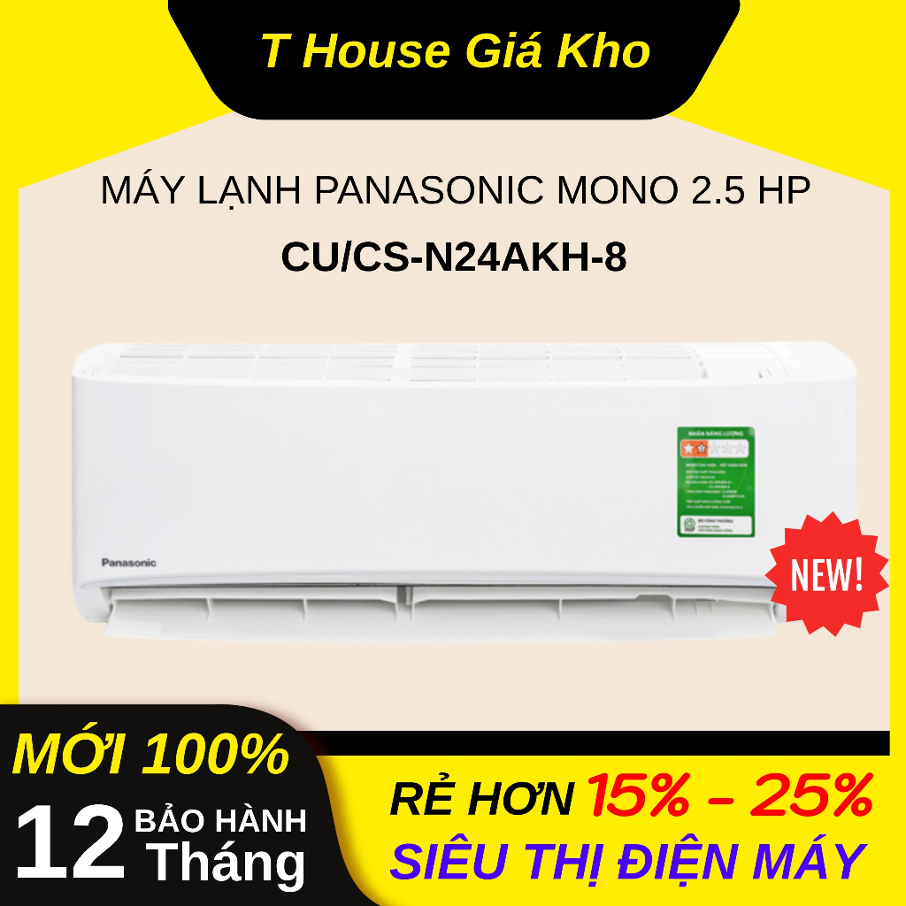 Máy Lạnh Panasonic 2.5HP Mono CU/CS-N24AKH-8 Malaysia Mới Tiết Kiệm Điện BH Chính Hãng 12 Tháng