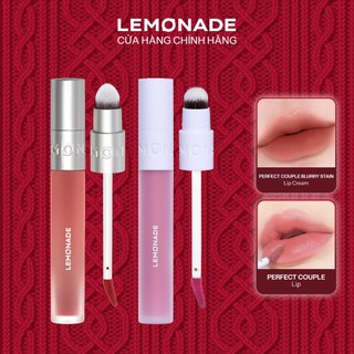  Combo Son bùn ẩm Lemonade Perfect Couple Blurry Stain Lip Cream 3,5g và Son kem mịn lì Lemonade Perfect Couple Lip 3.5g 