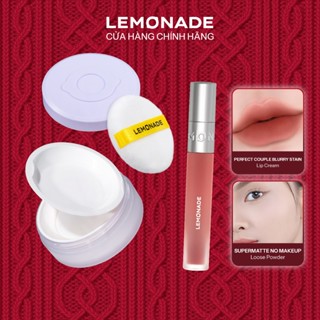  Combo Son bùn Lemonade PerfectCouple Blurry Stain Lip Cream 3,5g và Phấn phủ Lemonade SupermatteNoMakeup Loose Powder 9g 
