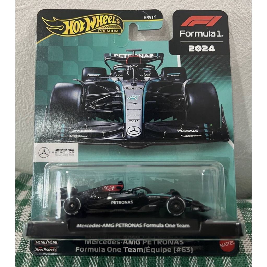 Xe mô hình Hot Wheels Premium Mercedes-AMG Petronas Fomular One Team/Equipe (#63) - HRV11