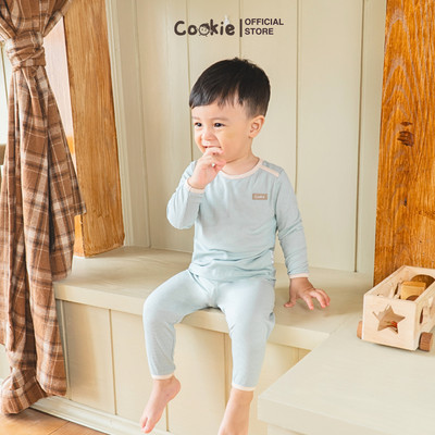 Bộ Thun Lạnh Cho Bé COOKIE, Bộ Dài Tay Phối Viền Chất Cotton Tăm Lạnh Size Từ 6 Tháng Đến 5 Tuổi 2025