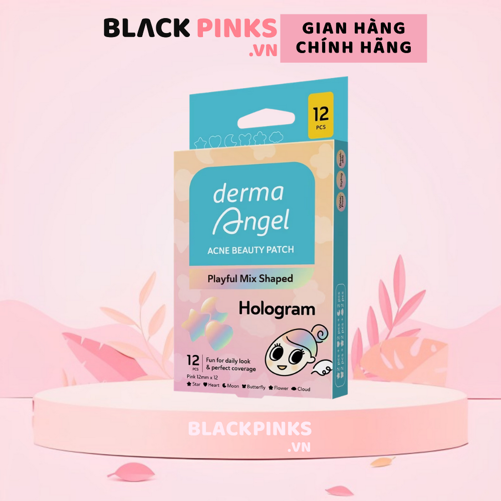 Miếng dán mụn Derma Angel vui nhộn Hologram (12 miếng)