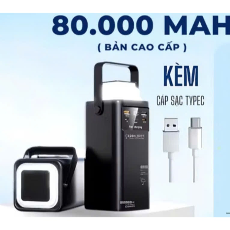 Trạm Sạc Dự Phòng 80000mAh Hỗ trợ sạc nhanh 22,5W, 4 đầu ra