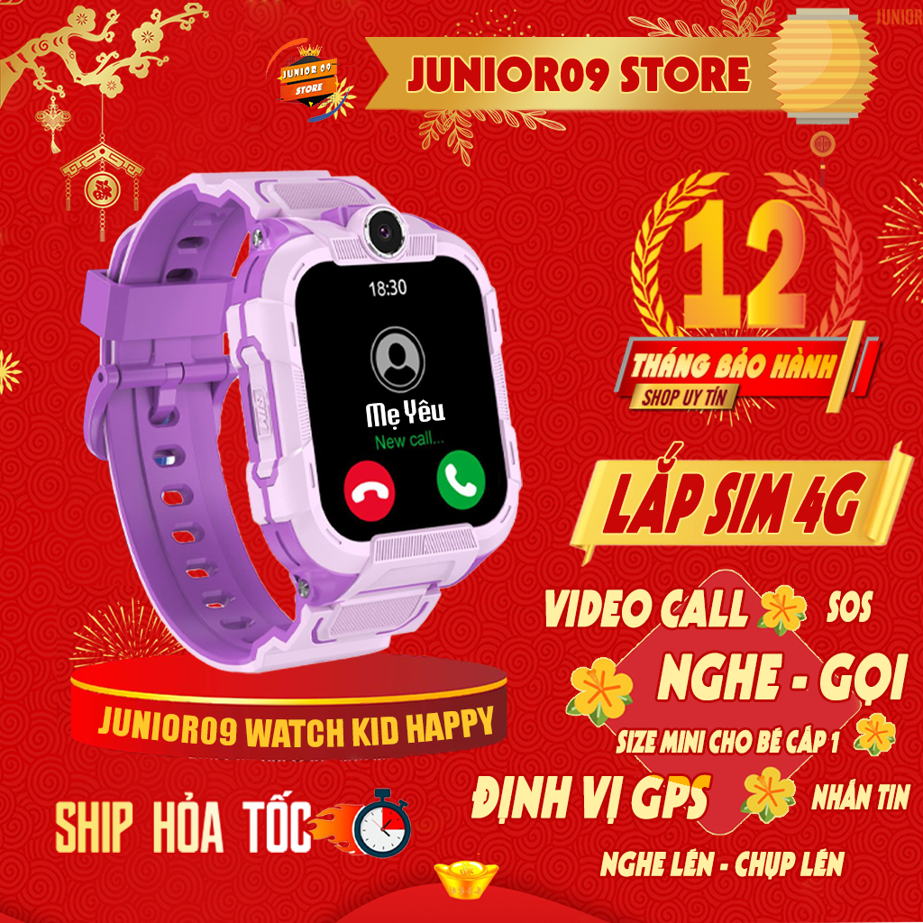 [ MẪU ĐỘC QUYỀN ] Đồng hồ thông minh Trẻ em Junior09 Watch KID SUNNY, Lắp sim 4G, Nghe gọi Video, Đị
