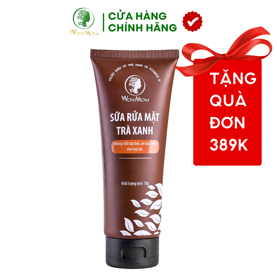  Sữa Rửa Mặt Hữu Cơ Ngăn Ngừa Mụn Trắng Da WonMom 70g 