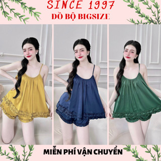   50-90kg  Đồ bộ bigsize 2 DÂY LỤA LATIN Tiểu Thư Since1997 Pijama Đồ ngủ lụa cao cấp siêu mềm mịn 