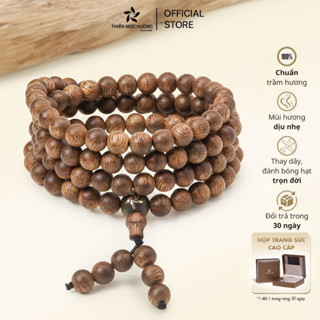  Vòng tay trầm hương 108 hạt - Thiên Mộc Hương Trầm hương Việt Nam chuỗi hạt trầm đoạn trừ phiền não 