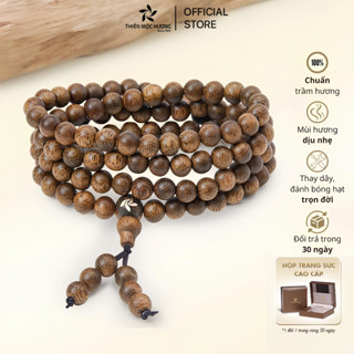  Vòng tay trầm hương chuỗi 108 hạt Trầm tốc THIÊN MỘC HƯƠNG giúp đoạn trừ 108 muộn phiền 