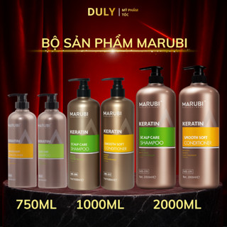  Cặp Dầu Gội Xả MARUBI Keratin 2000ML Giảm Rụng Tóc Kích Mọc Tóc Phục Hồi Tóc Hư Tổn 