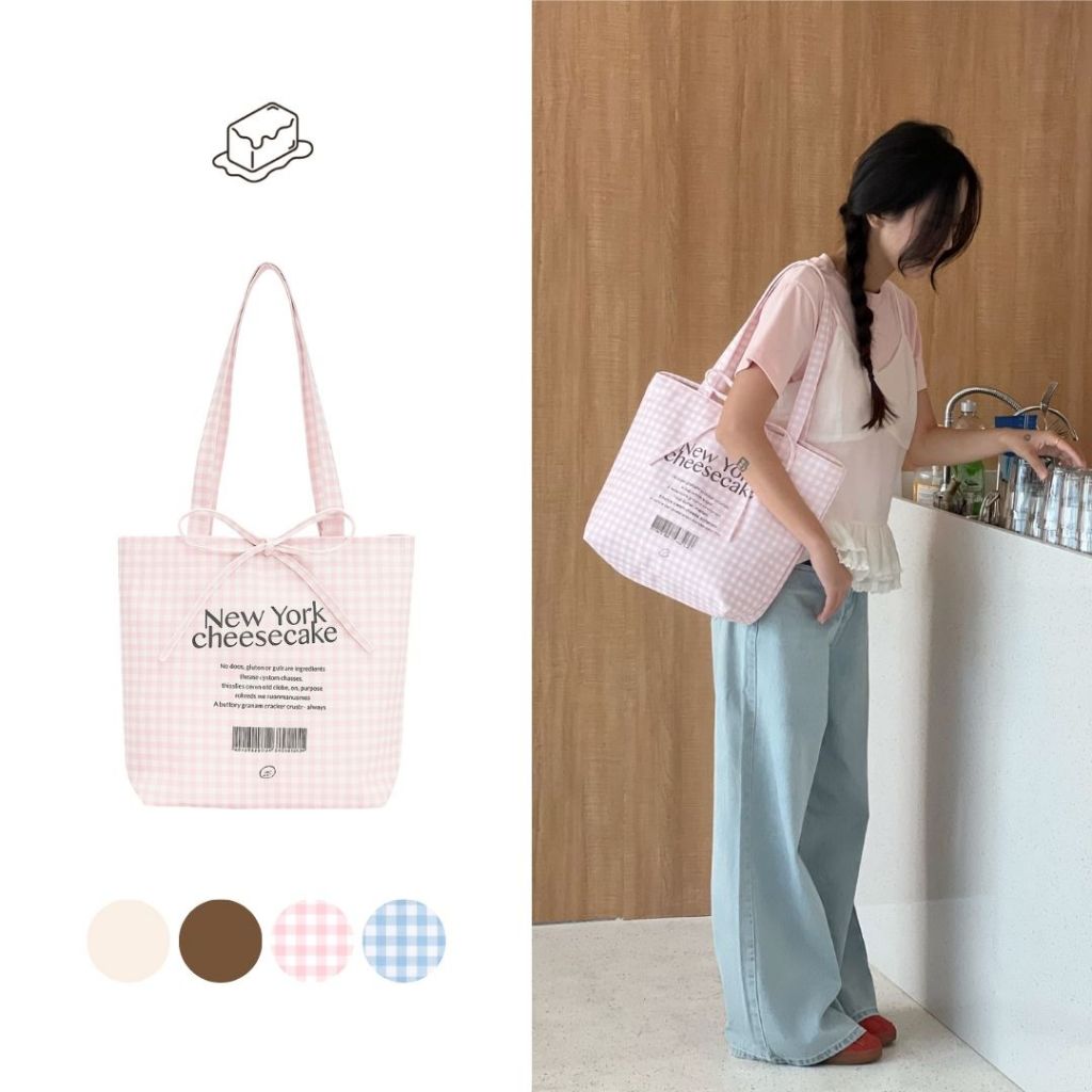 Túi Tote Canvas Dày Form Cứng Nữ Đi Học Đi Làm – Túi Vải Đựng Laptop 13–14 inch – Cheesecake Butter 