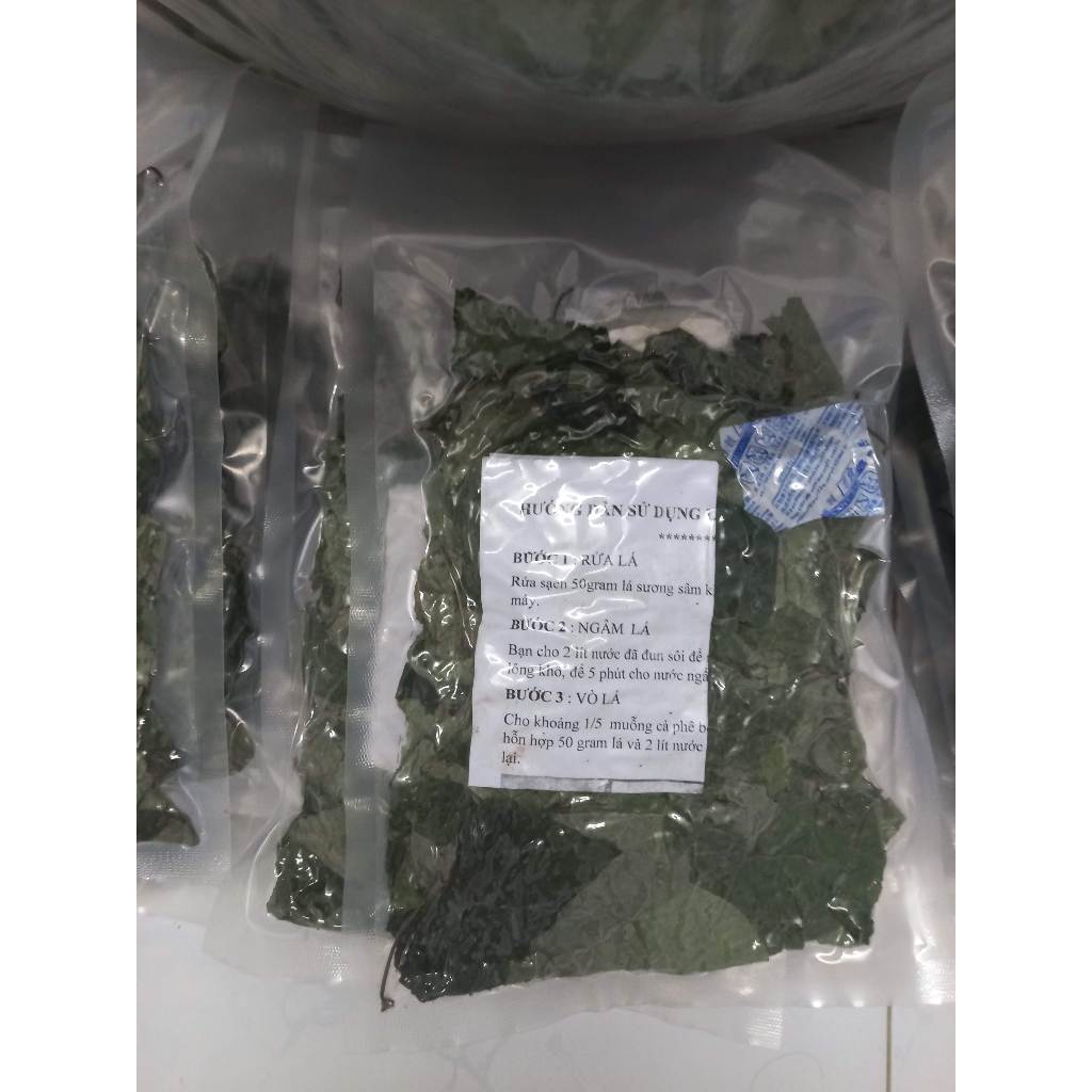 [HCM] Lá sương sâm lông khô làm thạch sương sâm, 100g, hút chân không có tặng nang mực