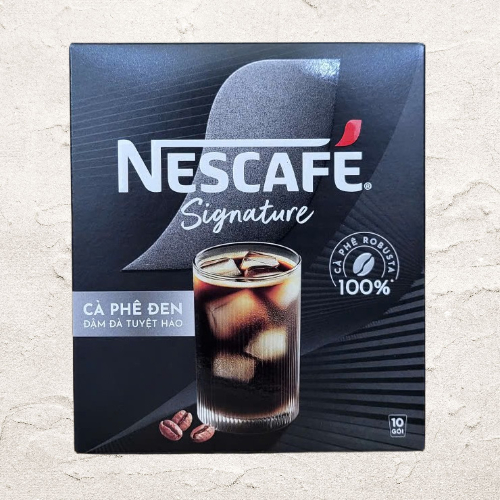 < Hộp ĐEN SIGNATURE 105gr / 10 gói > CÀ PHÊ ĐEN ĐẬM ĐÀ TUYỆT HẢO NESCAFE Black Coffee