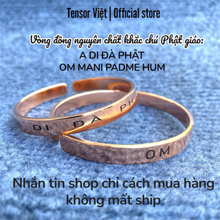   Lấy mã freeship nhắn cho shop  Vòng tay đồng nguyên chất khắc chữ A DI ĐÀ PHẬT hoặc OM MANI PADME HUM 