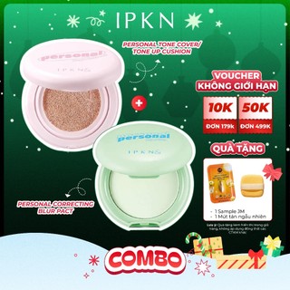  Combo Tiết Kiệm Cushion Personal Tone Cover - Toneup Và Phấn Phủ Nén Kiềm Dầu Daiso IPKN 