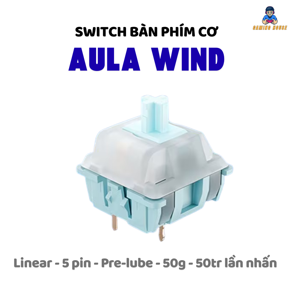 Combo Switch AULA Wind - 5 pin - Switch bàn phím cơ - Linear - 50g - Pre-lube - Âm thanh thocky