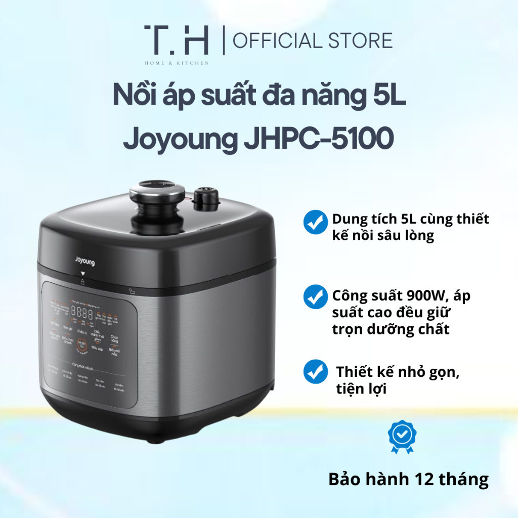 Nồi áp suất đa năng 5L Joyoung JHPC-5100, dung tích lớn, công suất 900W, thiết kế cao cấp, nhỏ gọn