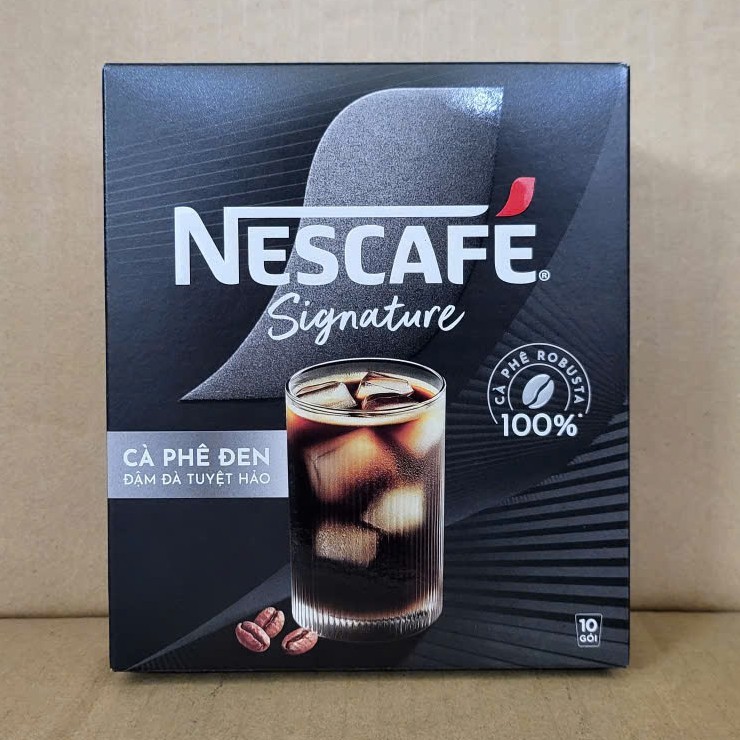 Hộp ĐEN SIGNATURE 105gr / 10 gói + CÀ PHÊ ĐEN ĐẬM ĐÀ TUYỆT HẢO NESCAFE Black Coffee