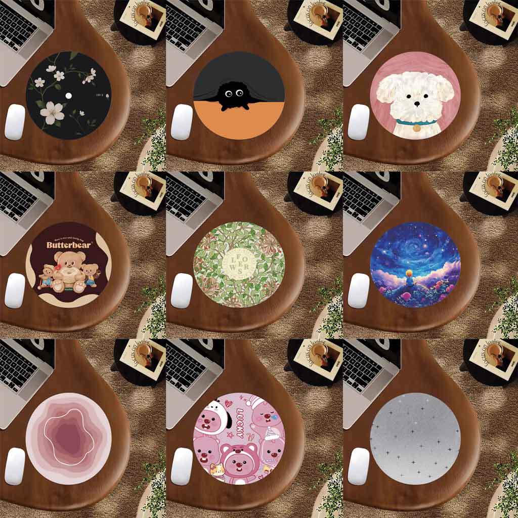 [Mã ELFLASH3 hoàn 10K xu đơn 20K] Miếng lót chuột, Bàn di chuột hình tròn 20 x 20cm Giá Rẻ siêu dễ thương